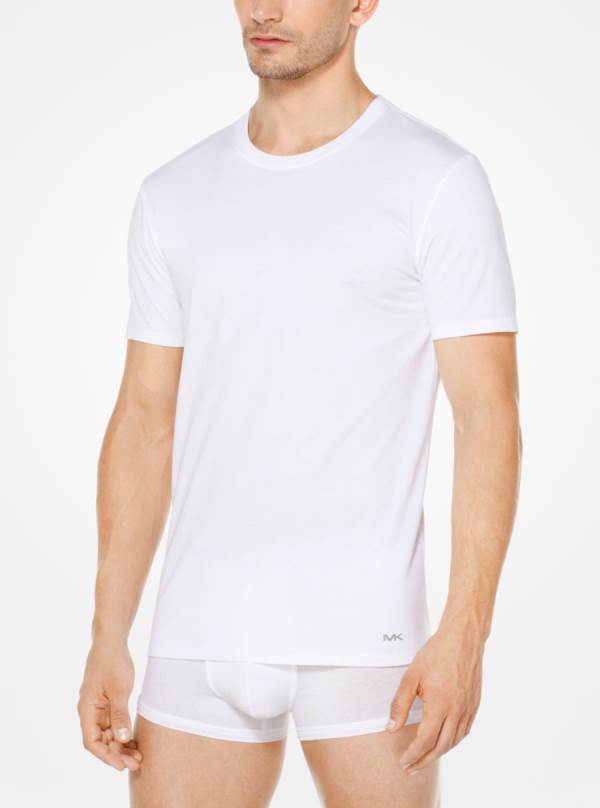 Panske Tricko Michael Kors Cotton Biele - Oblecenie Michael Kors Nejlevnejsi | GBQZV-4981